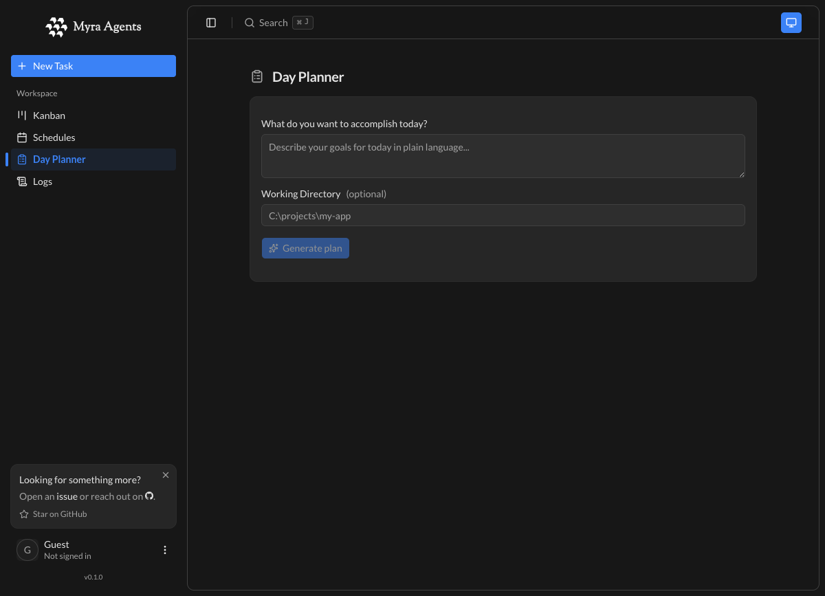 Day Planner: describe goals in plain language and generate a plan